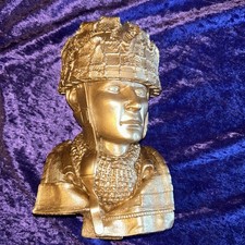 Military Bust, Flat Backed, Painted Gold. Limited Edition Of 70 By Mark Bibby