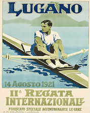 Lugano Regatta 1921 Poster Italian Rowing Lake Wall Art -12X16/16X20/18X24/24X36
