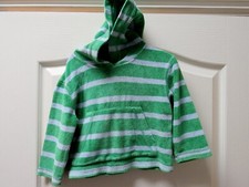 Mini Boden Towelling Hoodie Top 18 - 24 M Green Beach Holiday Swim Hood Unisex