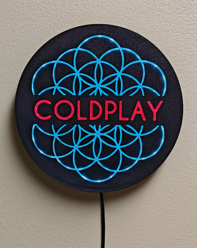Coldplay band logo illuminated - coldplay,