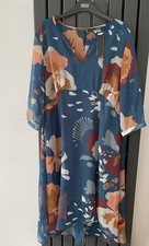 Trend By Captain Tortue Size 16 Blue Floral Chiffon Occasion Dress BNWT RRP £129