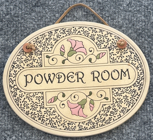 Ceramic powder room sign - ceramic,