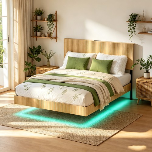 4ft6 floating double - floating, bed