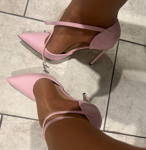 Worn pink patent pointed toe - pink,