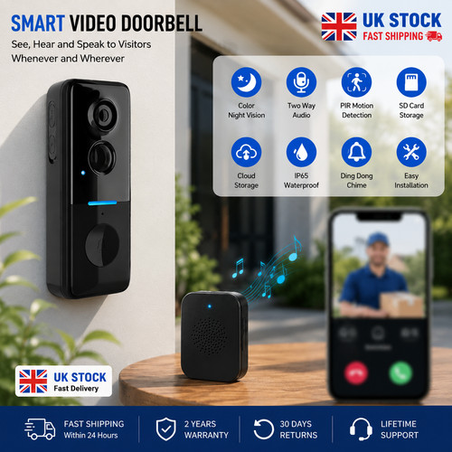 Wireless wifi video doorbell - wireless,