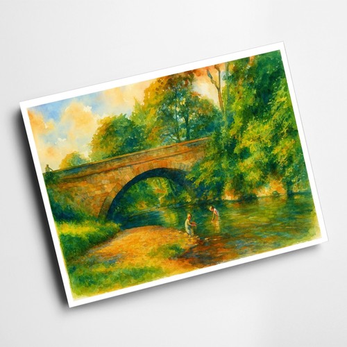 Print river bridge - a6,