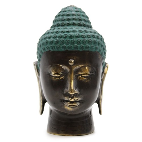 Brass buddha head - buddha, statue