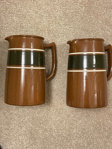 Vintage brown serving jugs - vintage,
