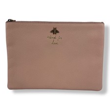 Gucci Bee Pink Leather Clutch