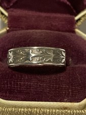 Vtg Antique Victorian Style Sterling Silver Ladies Wedding/Band Ring.Size L 1/2.