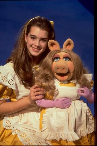 Brooke shields with puppet - brooke,