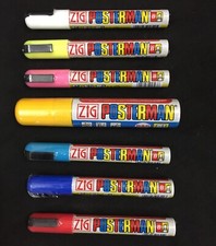 ZIG Posterman Semi Permanent Colour Poster Marker Waterproof Pens 15mm & 6mm tip