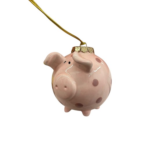 Pink pig christmas ornament - pig,