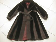 VINTAGE FAUX FUR COAT 10 12 monarch royal costume steampunk tudor leather