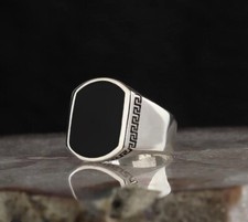 Handmade Onyx silver ring Pure
