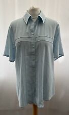 BHS Blue Women's Size 18 Short Sleeve Collared Blouse