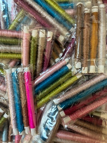Silk threads spring colours - silk,