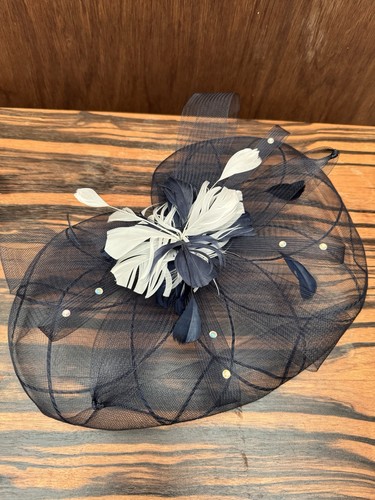 Boutique navy ivory - ivory, fascinator