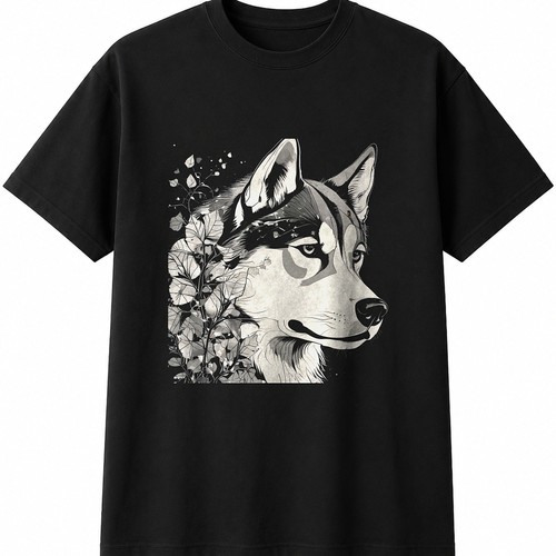 Siberian husky botanical mens - siberian,