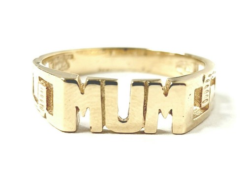 9ct gold mum - ring, m