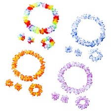 10 Sets/pack Hawaii Necklace Hawaiian Decorations Flower Luau Garland