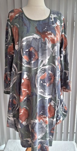 Italian khaki abstract print - khaki,