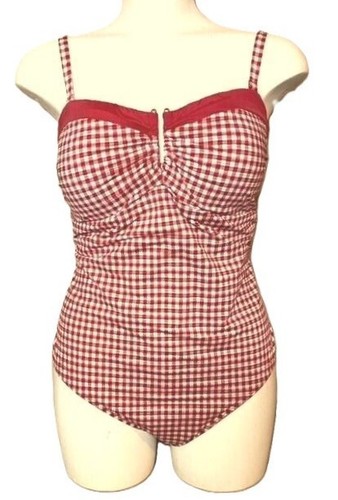 Red swimsuit gingham - m&s,
