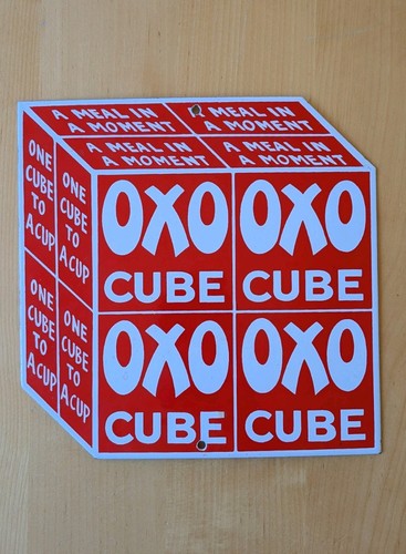 Vintage porcelain enamel oxo - vintage,