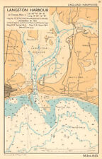 Langstone Harbour, Hayling Island Portsmouth sea coast chart. ADMIRALTY 1943 map