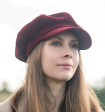 Baker Boy Hat Newsboy Cap Red Velvet by CRAGGI