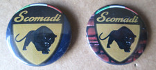 SCOMADI Motorcycles Rare Tin 2 Italian versions Badge. Find Another? (40)