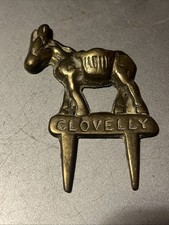 Brass Clovelly Donkey Tourist Souvenir - Spiked To Stand Up Or Comb? Mystery?