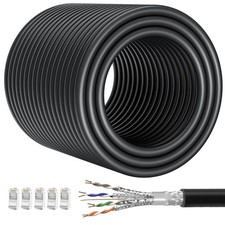 Ethernet Cable approx 60m Cat 7 High Speed Internet Cable 10Gbps Black (Damaged)