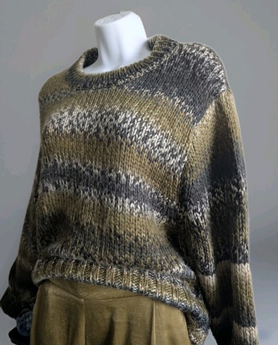 Apricot chunky knit khaki - apricot,