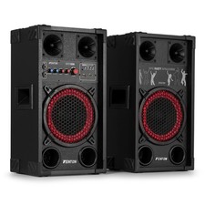 Fenton SPK-108 8" Active Bluetooth Party Speaker Set - Home DJ Starter Package