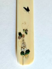Meiji Shibayama Inlaid Letter Opener Bookmark 1868-1912 24cm 20.33g