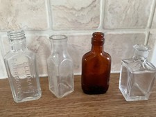 4 x ANTIQUE Bottles ELLIMAN'S EMBROCATION, Eiffel Tower Lemonade, brown & clear.