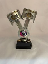 9" TALL DOUBLE PISTON TROPHY