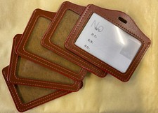 5x Brown Faux Leather Plastic
