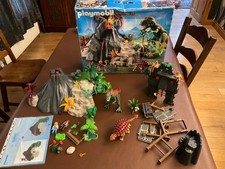 Playmobil 5230 Volcano & Dinosaurs Playset almost complete with extras boxed