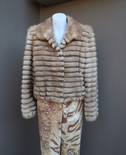 Tan mink jacket m - jacket, sz