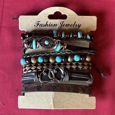 Leather Bracelets X6 Leather Bohemian Fashion Design Hearts Adjustable Sizes
