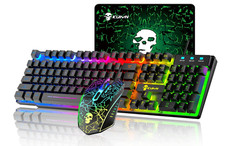  T6 Wired Keyboard Mouse Combo, 12 Chroma RGB Backlit Mechanical Ergonomic