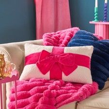 OHS Bow Wrapped Cushion Boucle