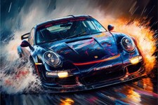 Porsche Sports Car Watercolour