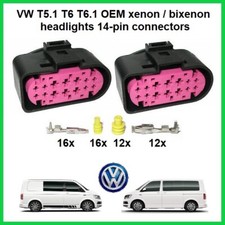 VW T5.1 T6 T6.1 oem xenon bixenon headlights connectors for facelift conversion