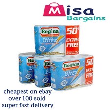 16 Regina Blitz 3 Ply Kitchen Towel Rolls 4 x 4 pack XL Large Sheets SPECIAL OFF