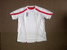 Asics retro England Cricket Training Shirt/warm up top/large boys/small mans