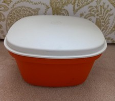 Vintage Tupperware Orange & Cream Multi Steamer Rice Fish Veg Strainer & Lid