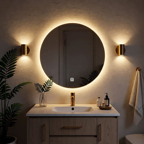 50cm round bathroom mirror - bathroom,